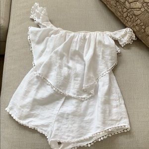 Off the shoulder white romper